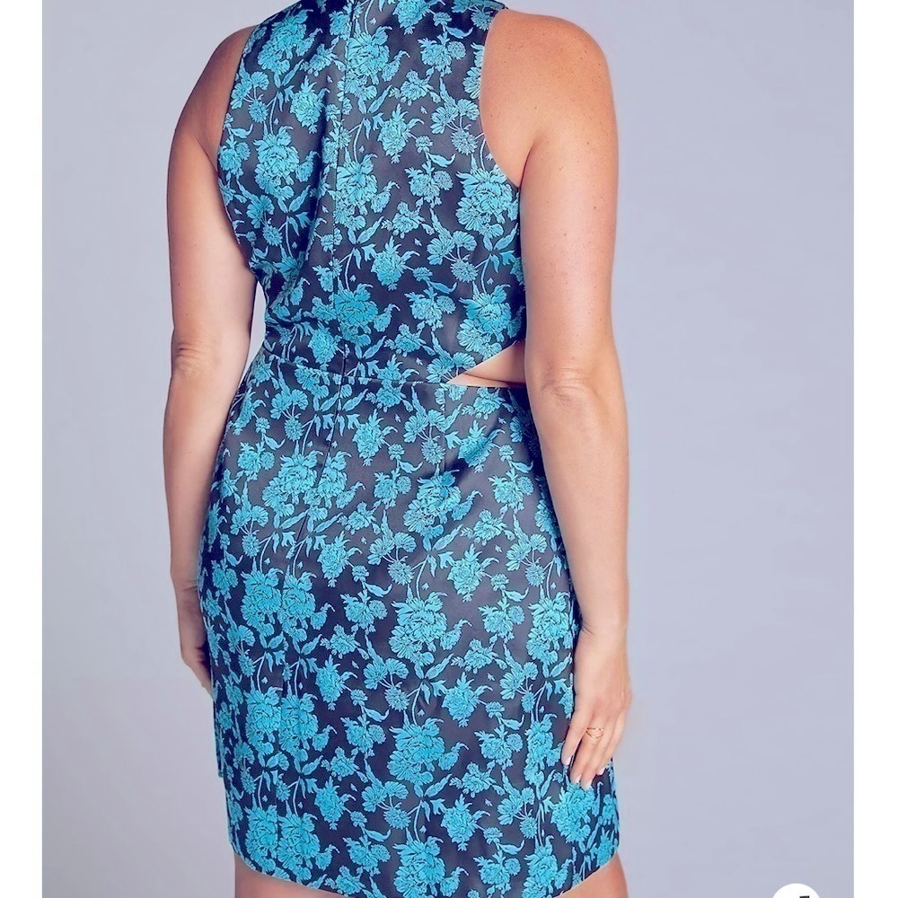 NWT Hutch Floral Midi Dress Women Size 14 Cut Out Sleeveless Blue